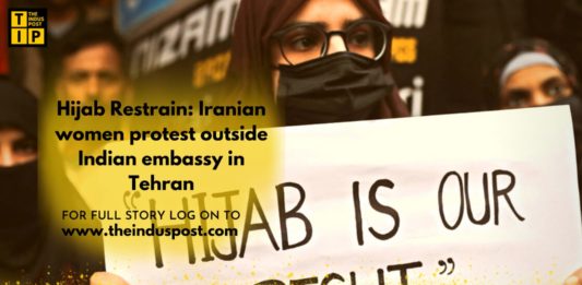 Hijab Restrain: Iranian Women Protest Outside Indian Embassy In Tehran Hijab Restrain: Iranian Women Protest Outside Indian Embassy In Tehran