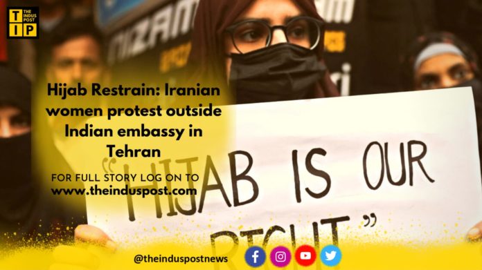 Hijab Restrain: Iranian Women Protest Outside Indian Embassy In Tehran