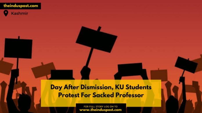 Day After Dismission, KU Students Protest For Sacked Professor
