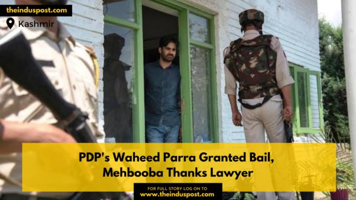 PDP's Waheed Parra Granted Bail, Mehbooba Thanks Lawyer