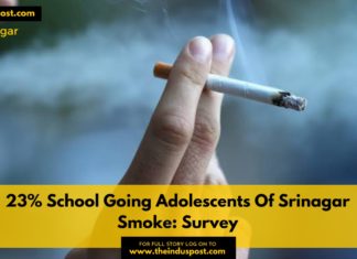 23% School Going Adolescents Of Srinagar Smoke: Survey 23% School Going Adolescents Of Srinagar Smoke: Survey