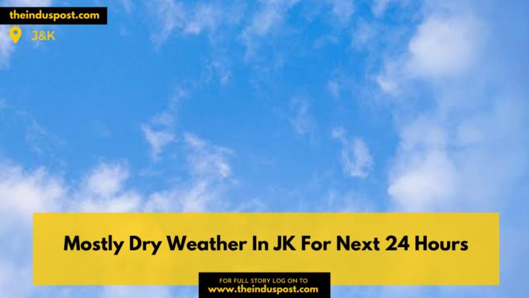 Mostly Dry Weather In JK For Next 24 Hours