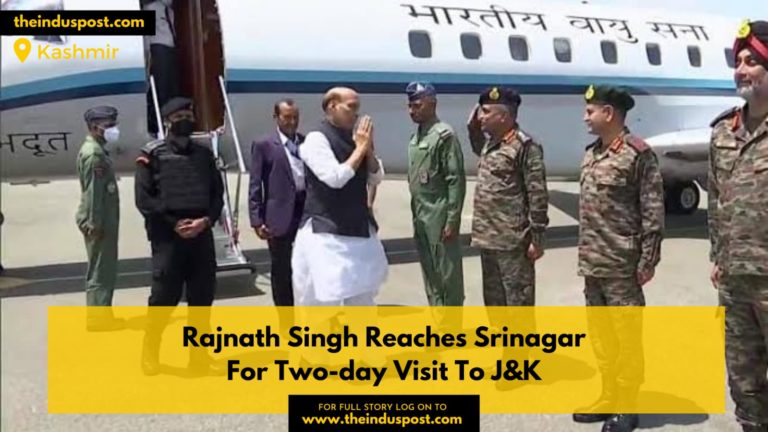 Rajnath Singh Reaches Srinagar For Two-day Visit To J&K