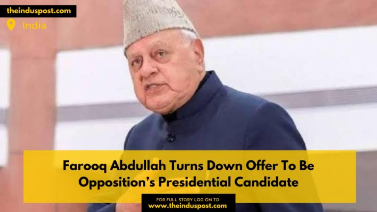 Farooq Abdullah Turns Down Offer To Be Opposition’s Presidential Candidate