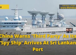 China Warns ‘Third Party’ As Its ‘Spy Ship’ Arrives At Sri Lankan Port