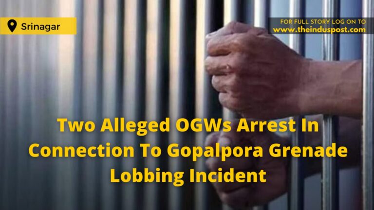 Two Alleged OGWs Arrest In Connection To Gopalpora Grenade Lobbing Incident