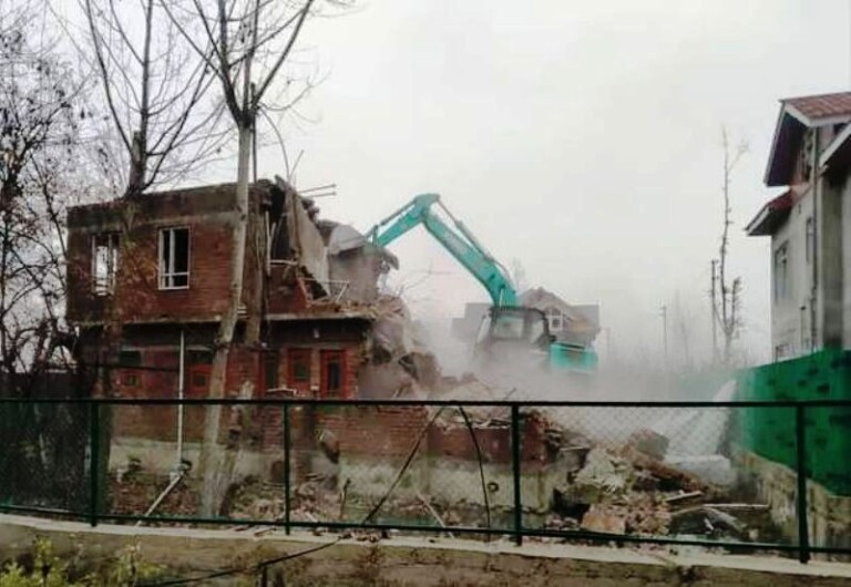 Admin Bulldozed Militant’s House In Pulwama Citing ‘Illegal Construction’