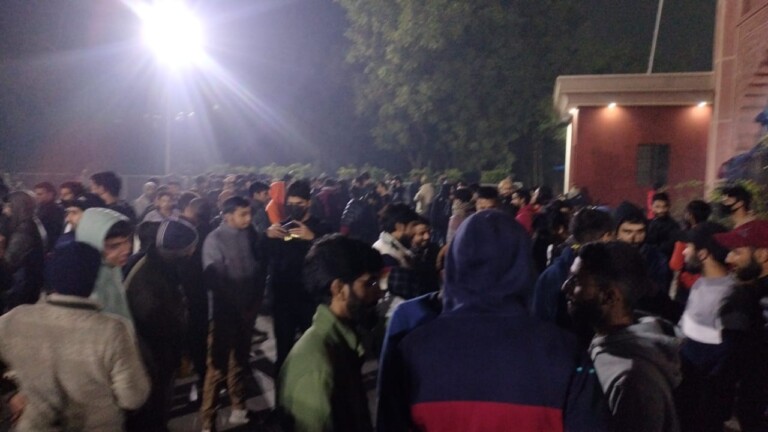 Kashmiri Students Protest At AMU Against Thrashing Of PhD Scholar