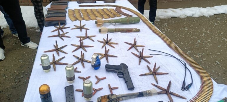 Huge Cache Of Arms Recovered In Kulgam, 6 Arrested