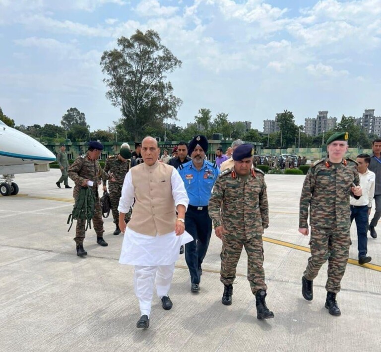 Defence Minister Rajnath Singh Lands In Jammu, To Visit Rajouri