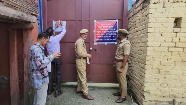 Police Attaches Property Of Drug Peddler In Sopore Town